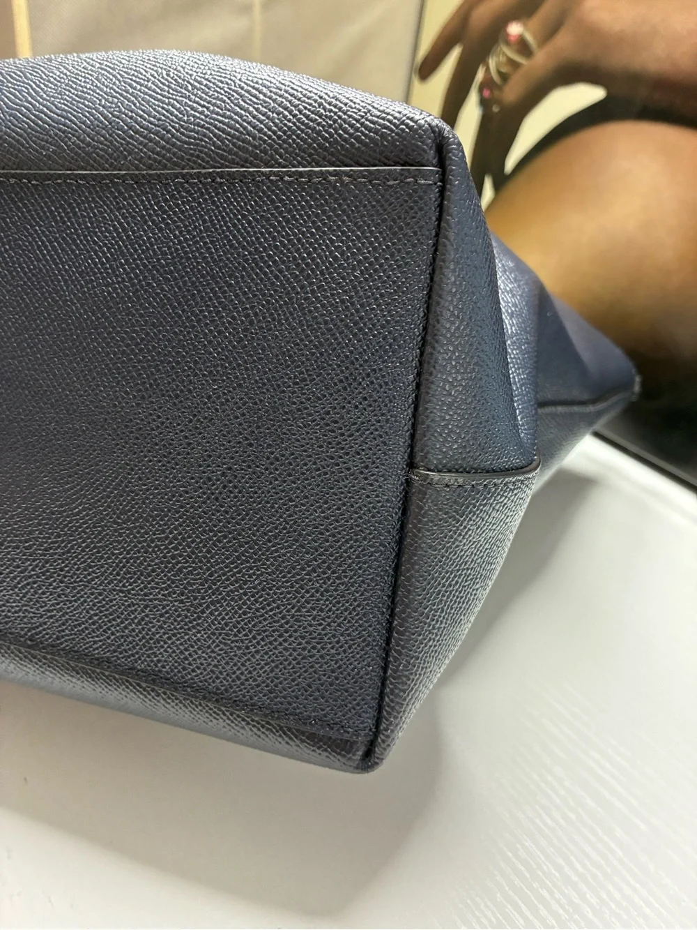 COACH Navy Leather City Tote Bag